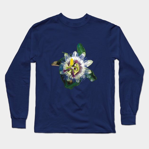 Lilikoi or Yellow Passion Fruit Flower Long Sleeve T-Shirt by NadJac